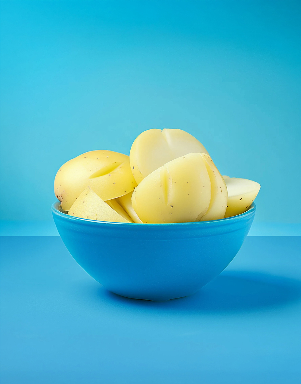 Schüssel mit gekochten Kartoffeln