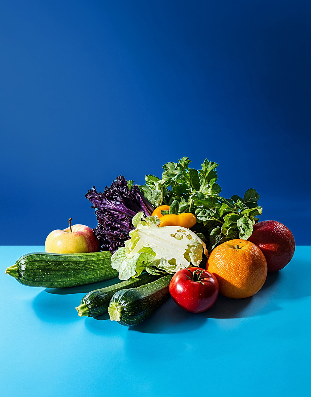 Auswahl an Obst und Gemüse