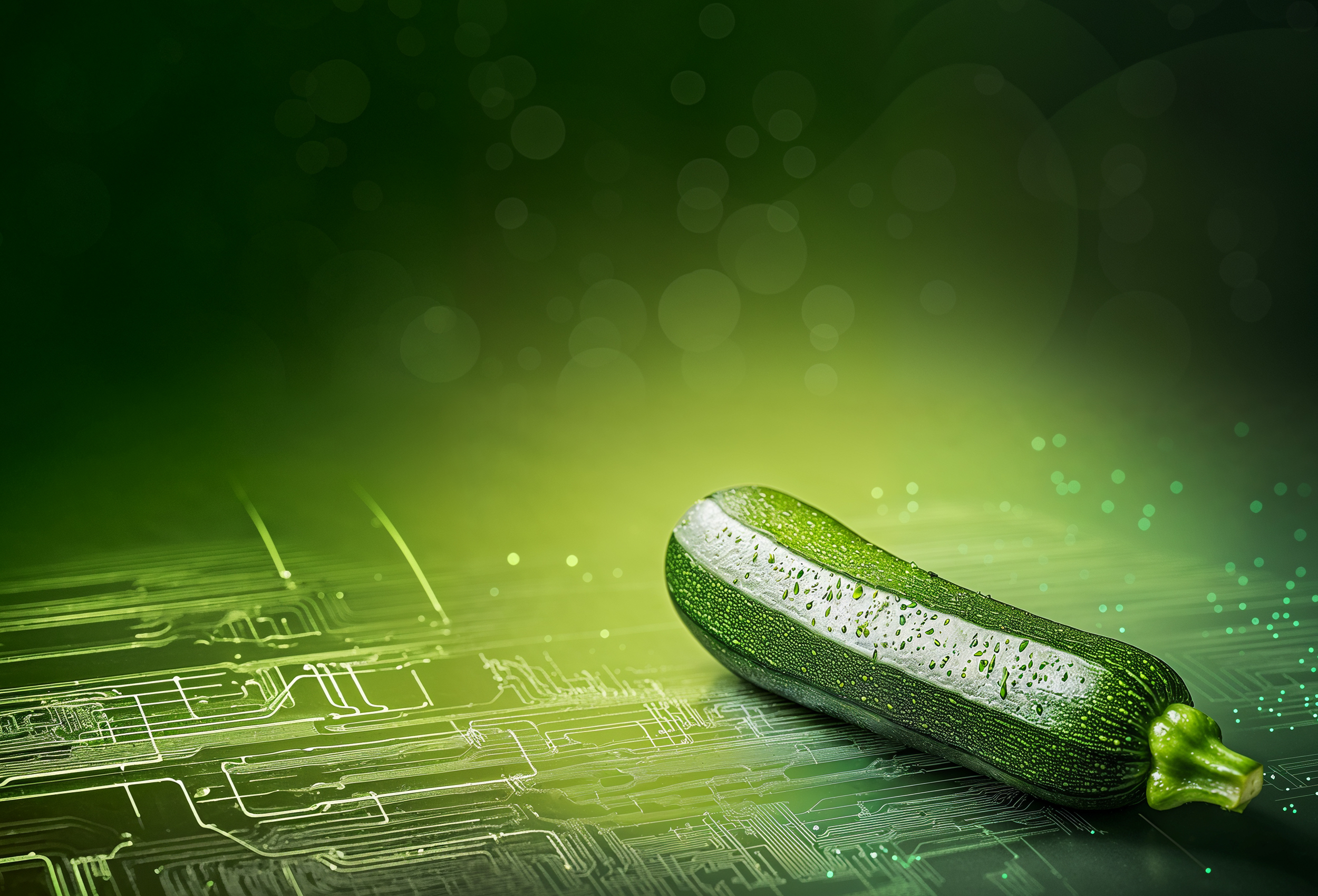 Frische glänzende Zucchini auf Platinen